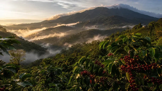 Landscape of a coffee farm in Boquete, Panama